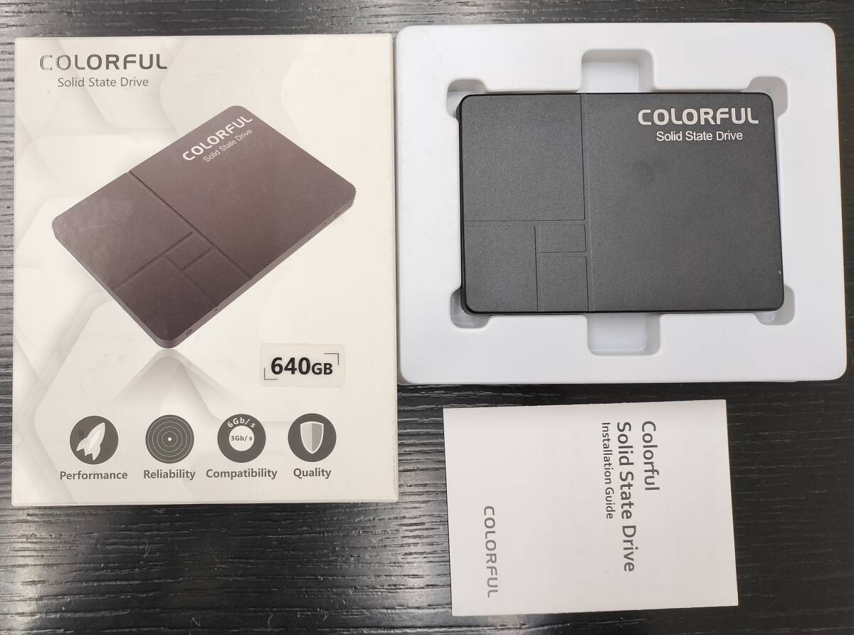 送料230円 SSD Colorful SL500 640GB 2.5インチ 7mm SATA 「正常」判定_画像2