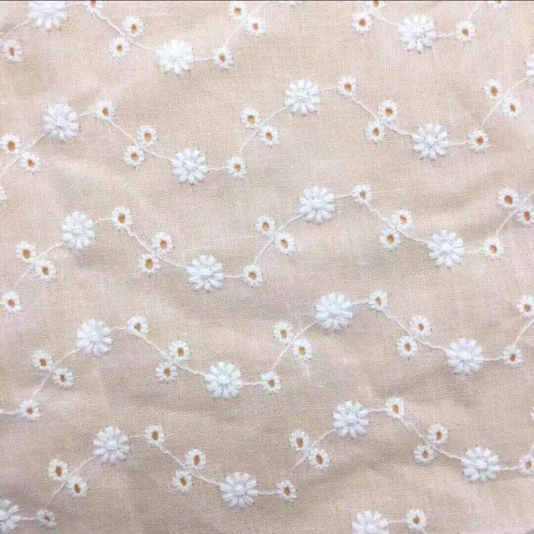 A004 綿100% カット 花柄 刺繍 綿レース生地130cm*50cm_画像2