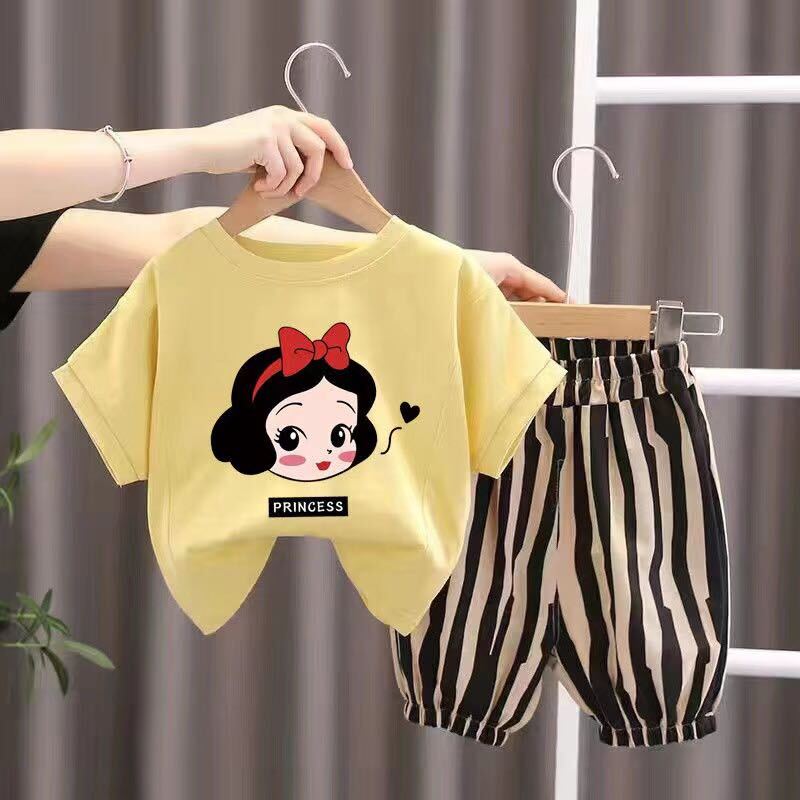 キッズ 子供服 セットアップ Tシャツ+パンツ 2点セット カジュアル 女の子 春夏 ゆったり 可愛い ジュニア 半袖 薄手 KSFB032（4色80-130）_画像4