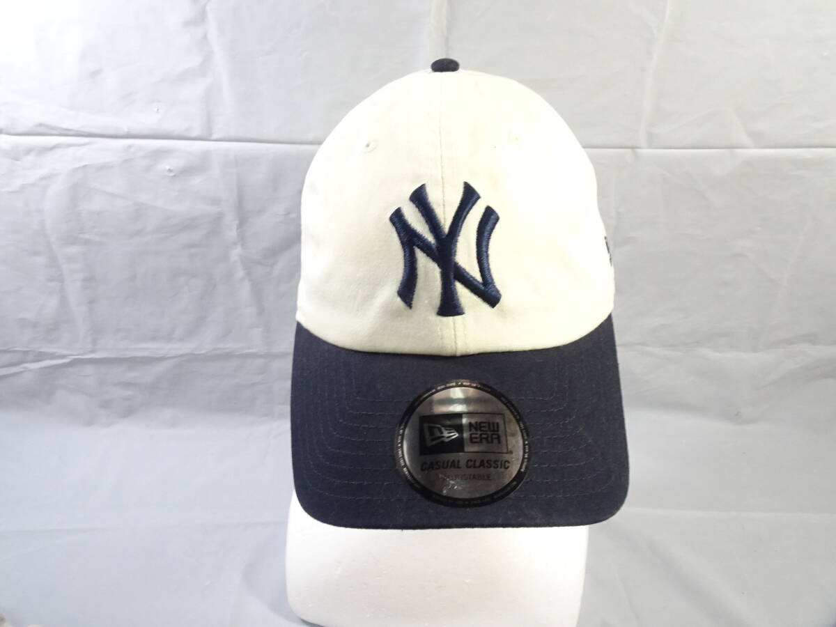 ★NEW ERA ニューエラ genuine ニューヨーク ヤンキース ホワイト ブラック CAP 帽子 キャップの画像2