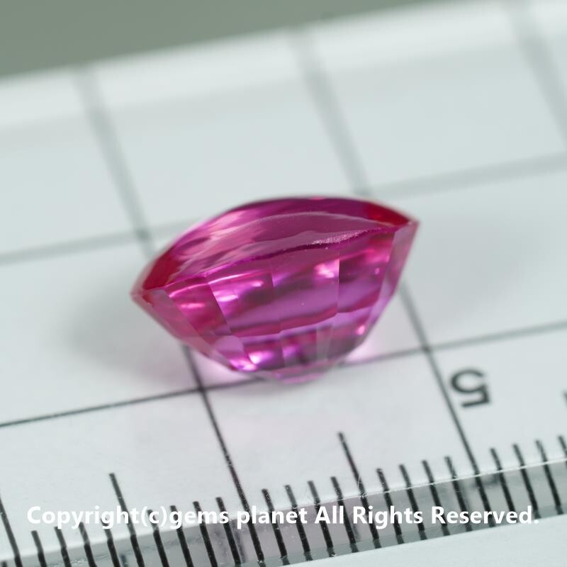 クリックポスト 8.84ct バフトップ合成ヴィヴィッドピンクサファイア 168_画像4