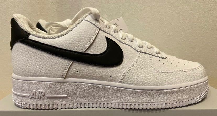 即決25.5cm NIKE AIR FORCE1 Low '07 White Black Pebbled Leatherナイキ エアフォース1 ロー '07 ホワイト ブラック ペブルド レザー_画像2