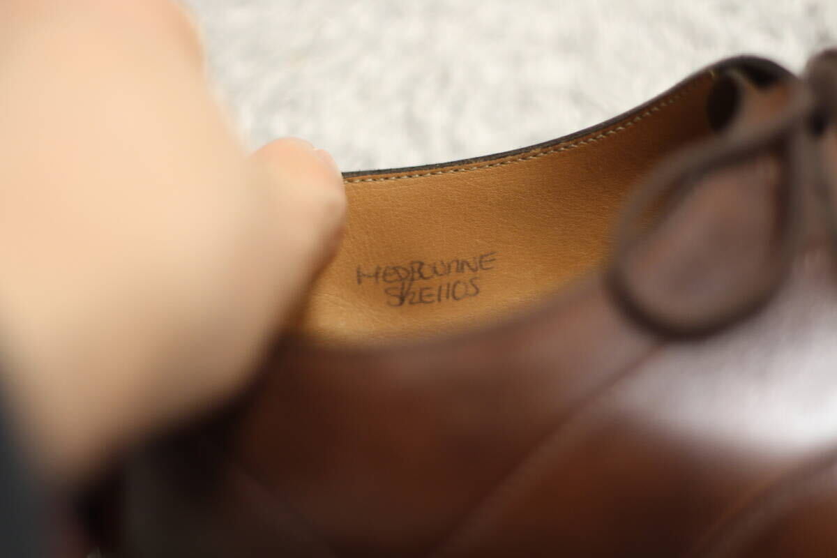 【レアモデル】John Lobb PARIS プレーントゥ Medbourne 5.5E(Last1105 ミュージアム ジョンロブパリ ストレートチップ HERMES エルメス)_画像8