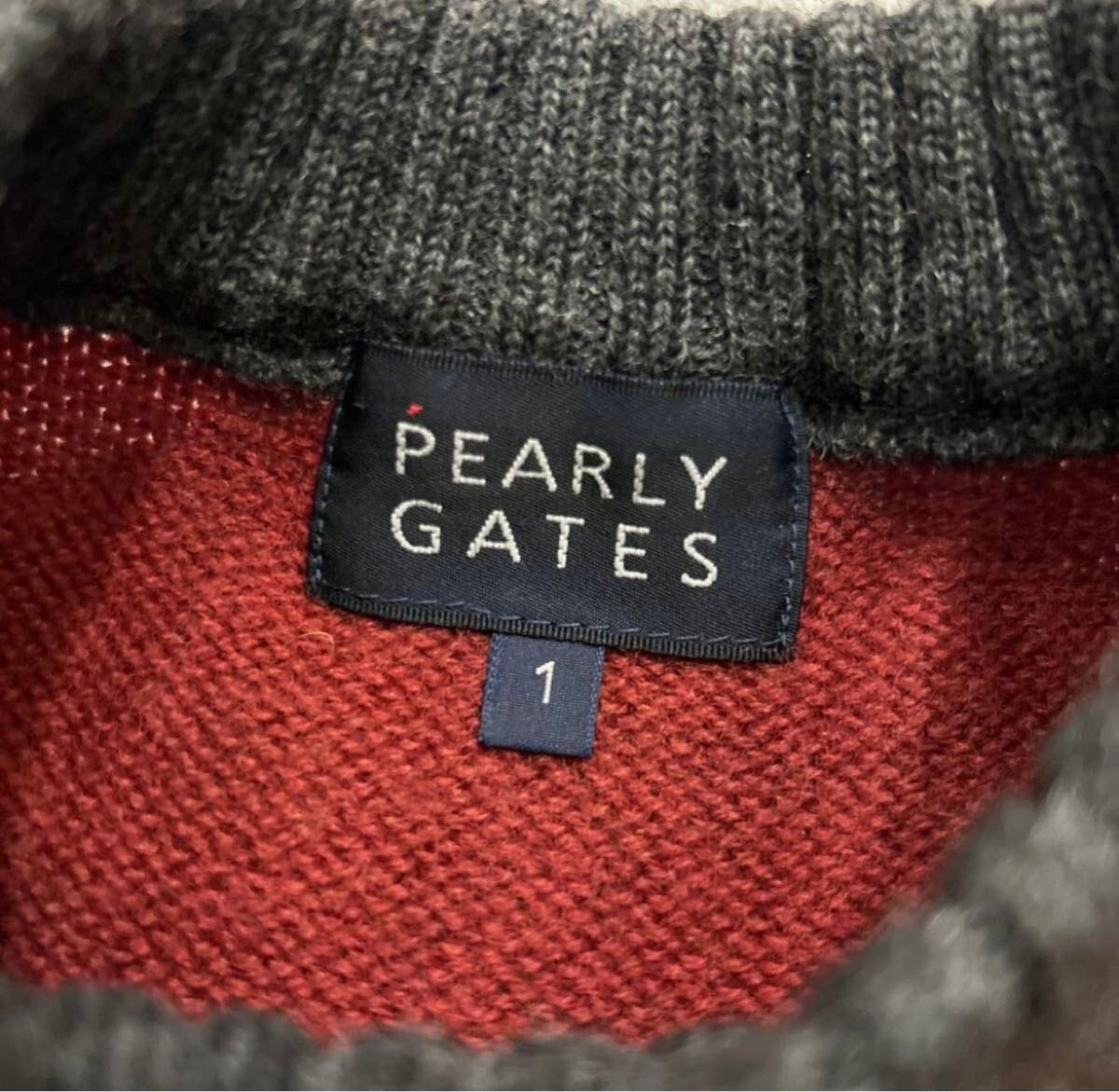 【美品】PEARLY GATES パーリーゲイツ デカロゴ ニットセーター