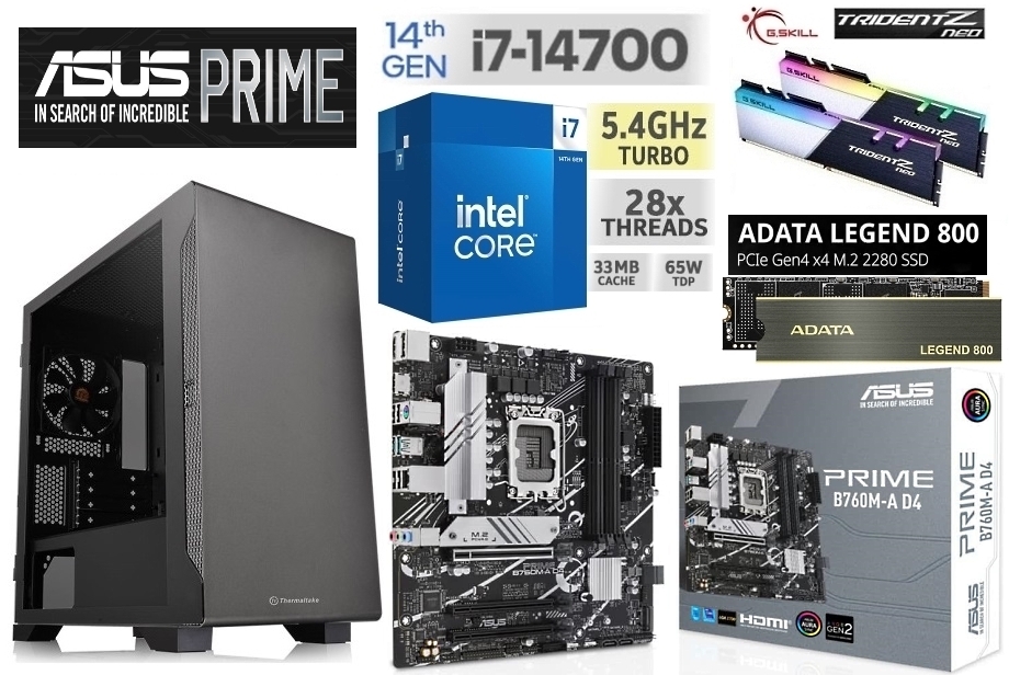 ★最新第14世代 intel i7-14700/B760/DDR4 16GB/M.2SSD 500GB/550W/Win11 Pro/Office2021 Pro_画像1