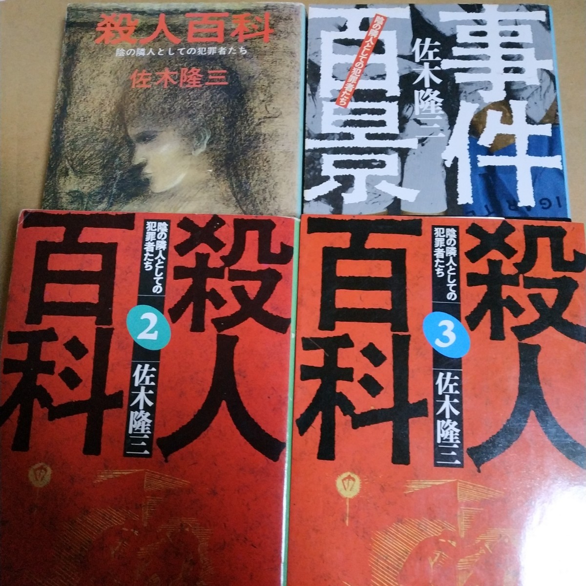 送無料 殺人百科全巻3冊+事件百景 佐木隆三 文春文庫 殺人ノンフィクション短編集 事件百景も同系統作 検索→数冊格安 面白本棚