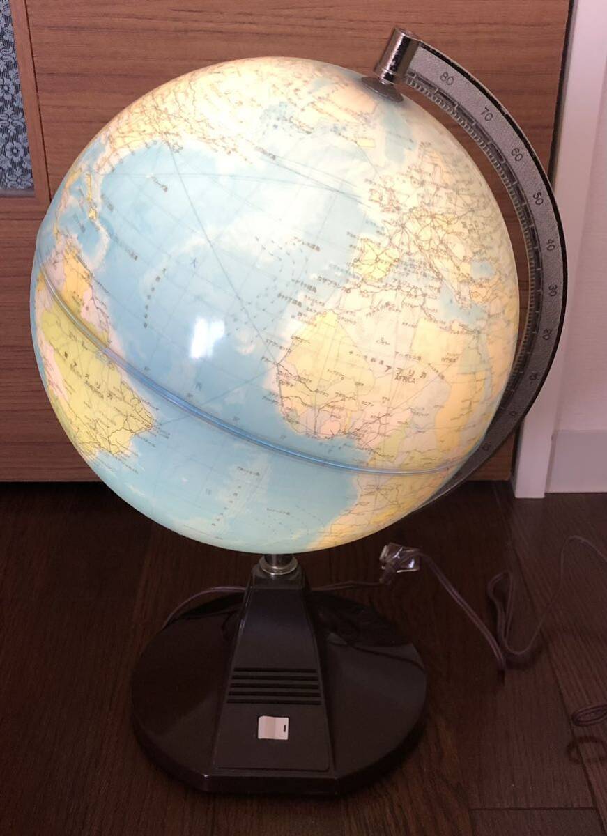 高級ビンテージ古い地球儀1980年代〜90年代くらいオシャレライトにも! 卓上インテリアとても綺麗!レトロ雰囲気◎三菱鉛筆オブジェ世界地図