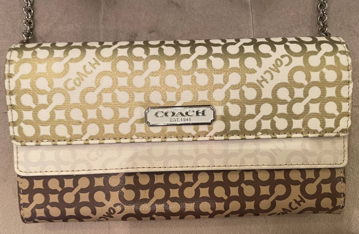 COACH コーチ　チェーンウォレット　ミニバッグ風長財布_画像3