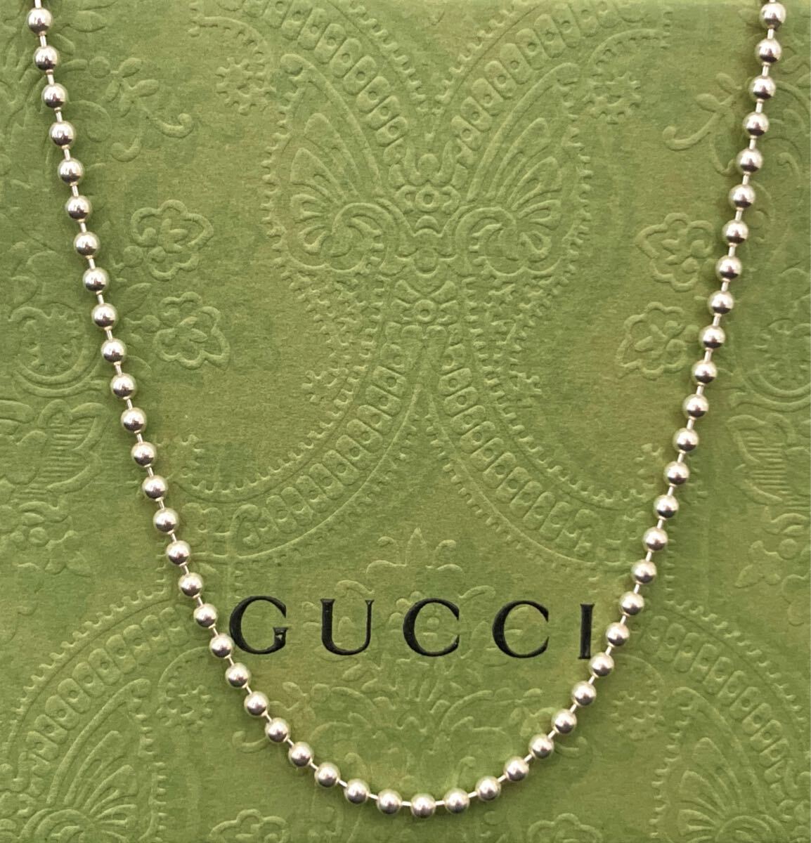 GUCCI/グッチ ボールチェーンネックレス シルバー925 ドッグタグ GUCCI/グッチ ボールチェーンネックレス シルバー925 ドッグタグ