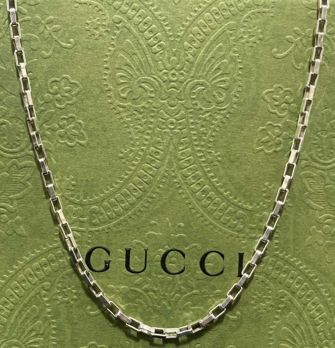 グッチ スクエア シルバー ネックレス 正規品 GUCCI/グッチ スクエアチェーンネックレス(約50 5cm