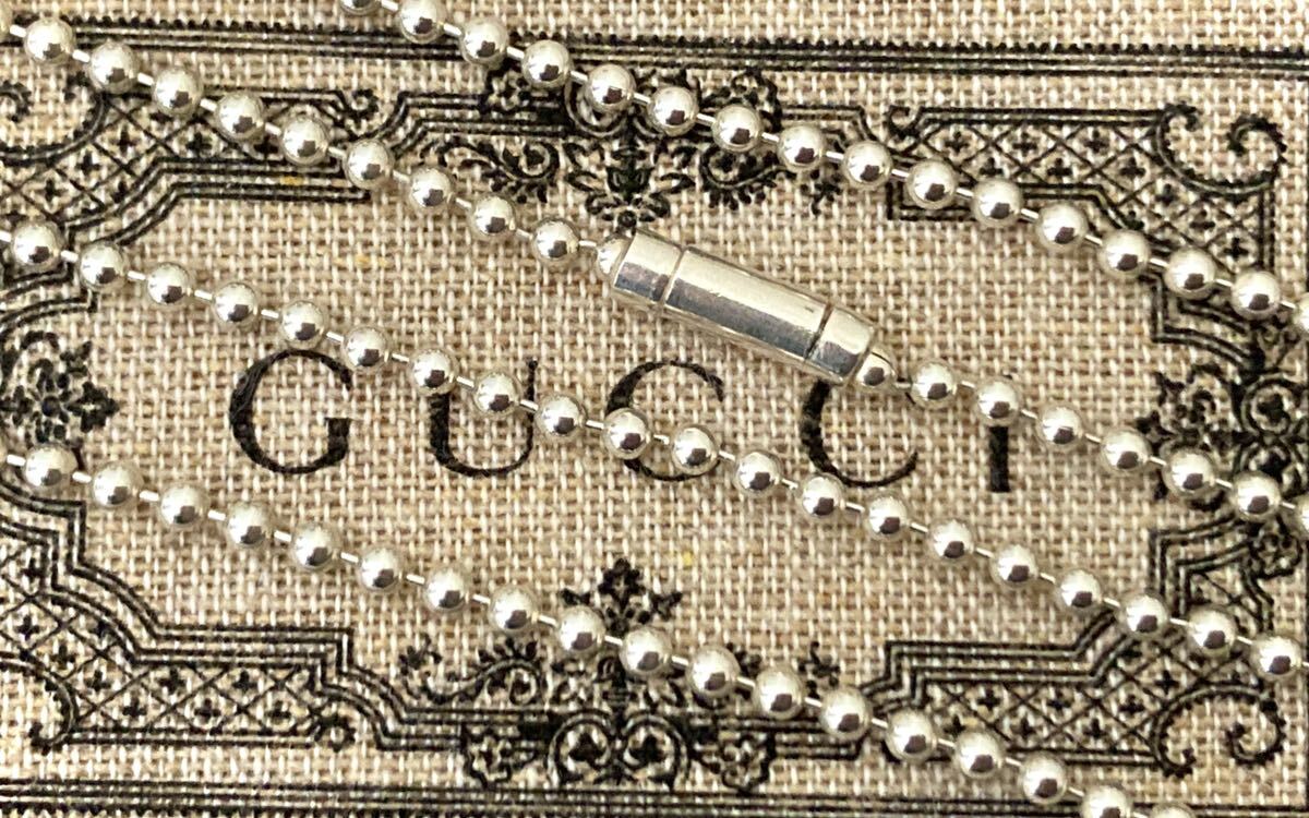 GUCCI/グッチ ボールチェーンネックレス シルバー925 ドッグタグ GUCCI/グッチ ボールチェーンネックレス シルバー925 ドッグタグ