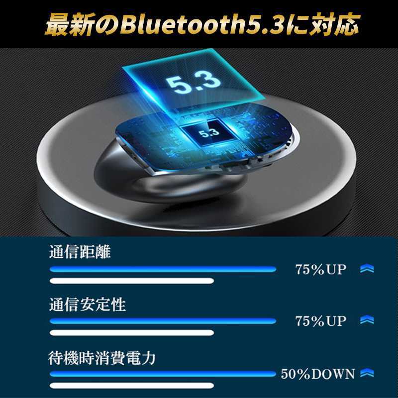 最新 骨伝導 イヤホン ブラック イヤーカフ型 ワイヤレス Bluetooth IPX7 防水 ペアリング 自動 完全ワイヤレス iPhone android_画像3