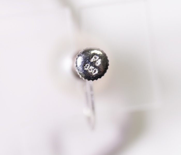 W-49☆Pt850 あこや真珠 イヤリング 日本宝石科学協会ソーティング付きの画像7