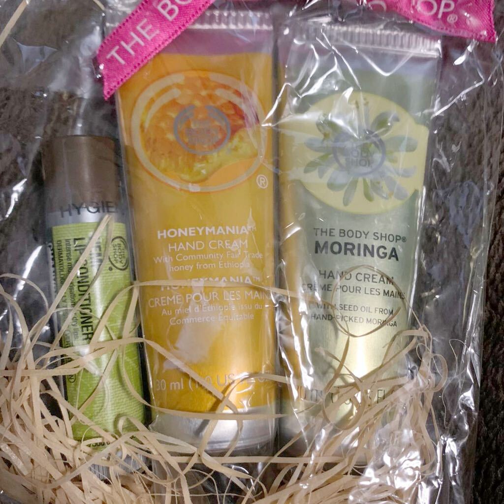 ◆新品 未開封品◆THE BODY SHOP 3点セット ハンドクリーム モリンガ HM リップコンディショナー HP◆美品 未使用品 リップクリーム ハニー_画像2