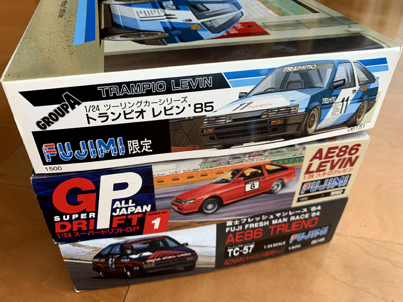 1/24 AE86 3台セット トランピオレビン'85 ドリフトGP ADVANキャロット倉田トレノ