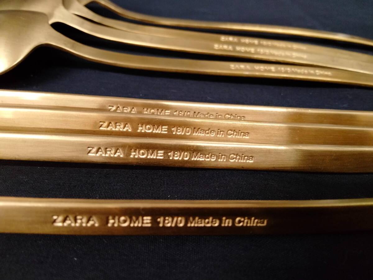 (G-2304TW13) cutlery 8 point *ZARA HOME* Hammer do steering wheel spoon * Hammer do steering wheel Fork * Gold *mote Leroux m exhibition goods 