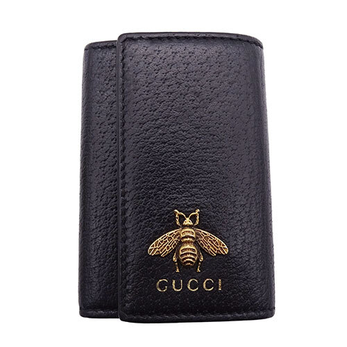 グッチ GUCCI キーケース レディース メンズ ブランド アニマリエ レザー ブラック 523683 6連キーケース おでかけ おしゃれ 蜂 ハチ ビー_画像1