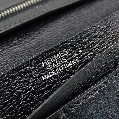 エルメス HERMES 財布 ベアン レディース ブランド 長財布 ニロティカス ブラック クロコダイル ワニ 黒 本革 □I刻印_画像5