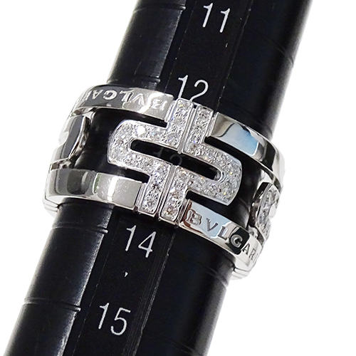 ブルガリ BVLGARI リング レディース メンズ ブランド 指輪 750WG ダイヤモンド パレンテシ ホワイトゴールド #54 約13.5号 磨き済み_画像9
