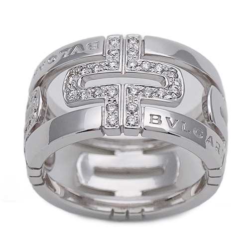 ブルガリ BVLGARI リング レディース メンズ ブランド 指輪 750WG ダイヤモンド パレンテシ ホワイトゴールド #54 約13.5号 磨き済み_画像2