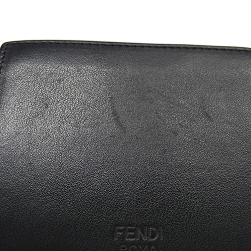 フェンディ FENDI 財布 レディース メンズ ブランド 二つ折り財布 レザー モンスター ブラック レッド 7M0169 小銭入れ無し_画像6