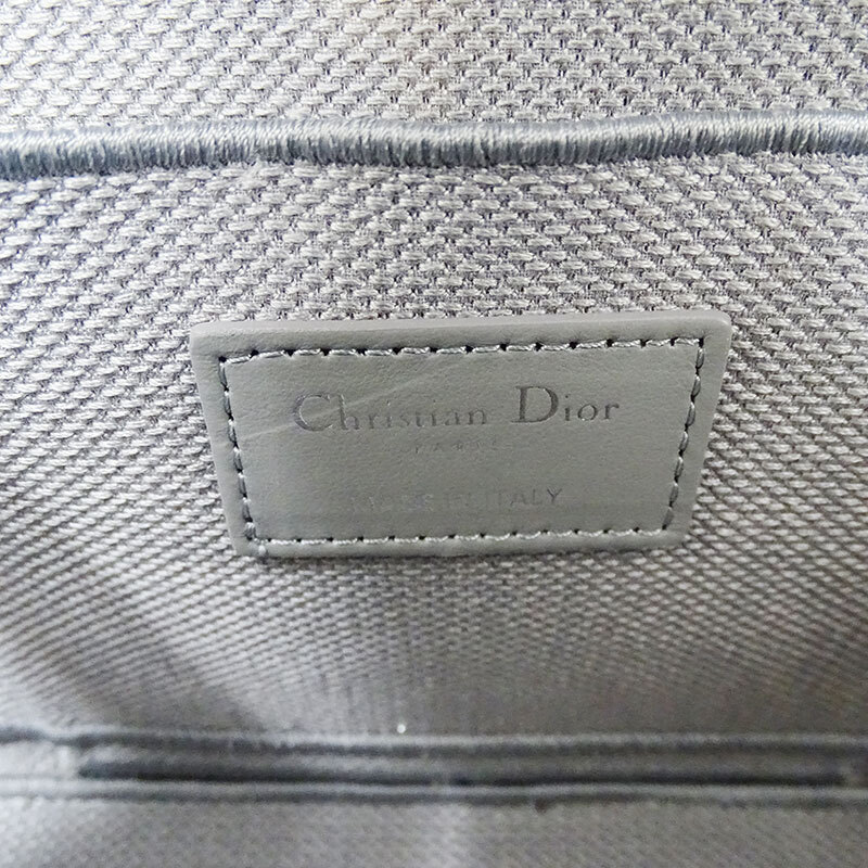 クリスチャンディオール Christian Dior バッグ レディース ブランド キャンバス バニティ グレー エンブロイダリー コスメ メイク 収納_画像7