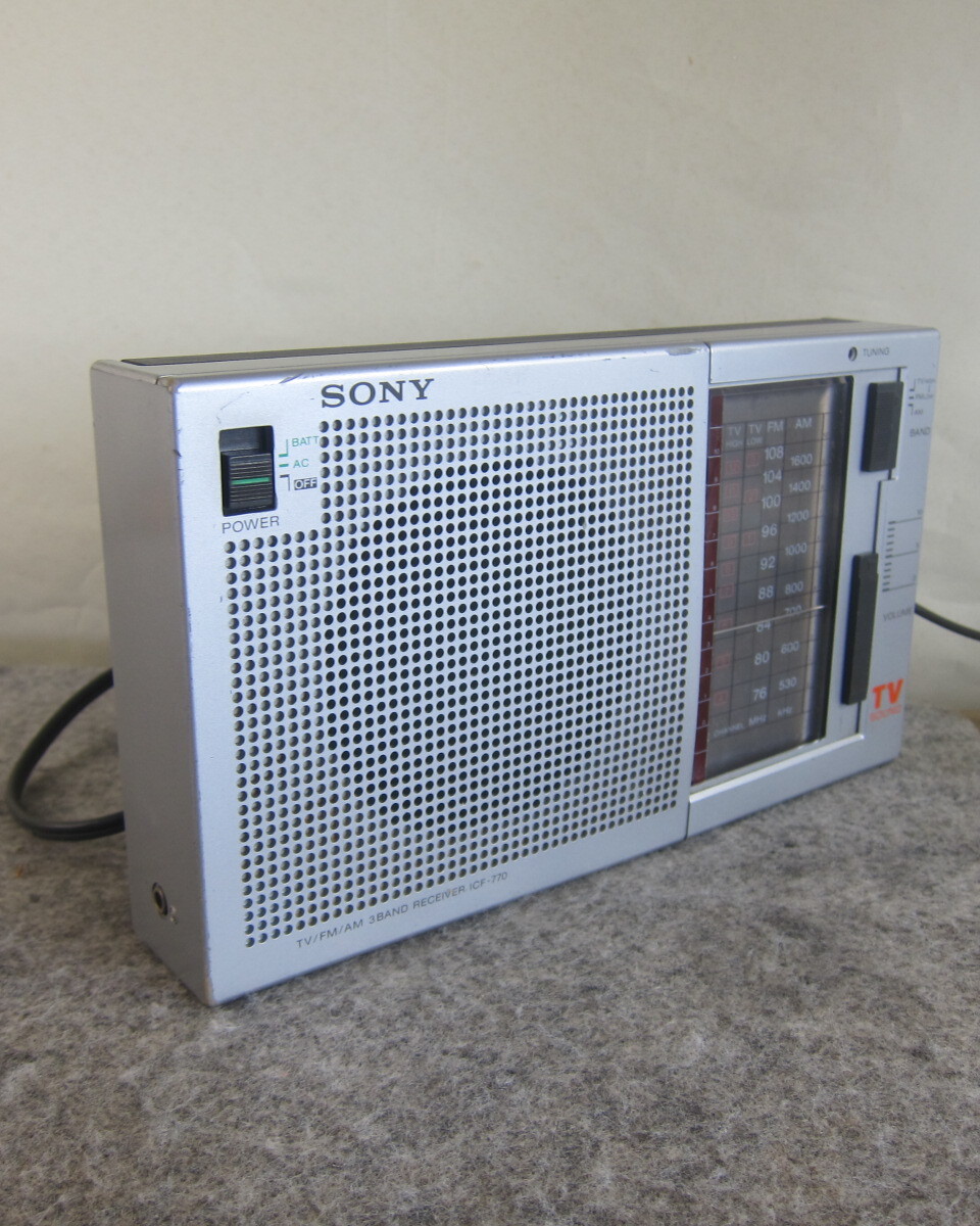 SONY TV/FM/AM3バンドラジオ ICF-770 AC/DC2電源 整備品 動作確認 12-3-1_画像5