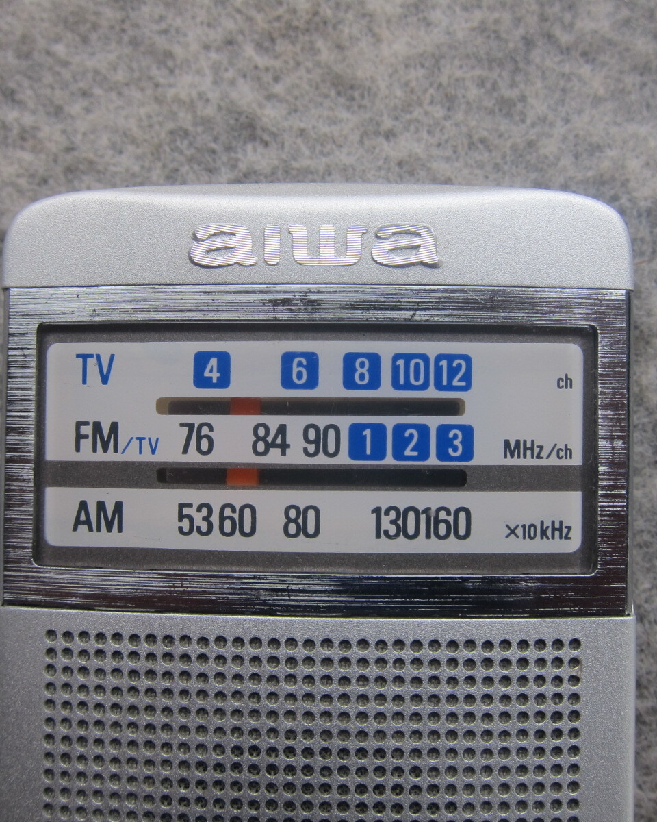 aiwa SONY AM/FMポケットラジオ CR-AS77 ワイドFM対応 動作確認品 12-8-1