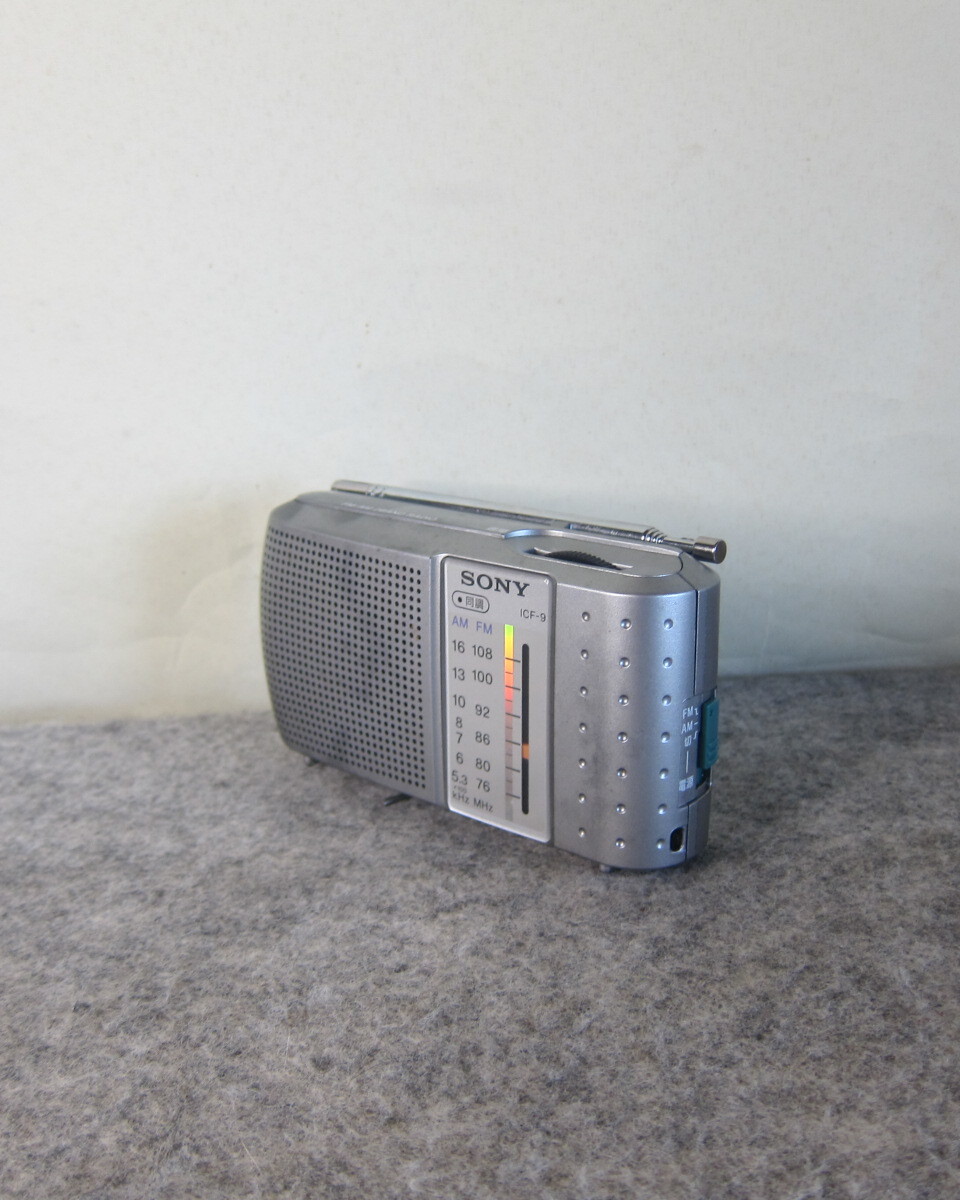 SONY ソニー AMFM2バンド ポータブルラジオ ICF-9 ワイドFM対応 新電池付 受信動作確認品 12-10-2_画像7