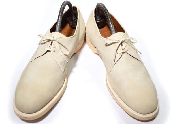 rare Vintage goods *HEILBORN SHOE*USMC/ America sea .. service shoes [8/25.5/ white beige ] Goodyear made law /SERIAL:628/*X11J121