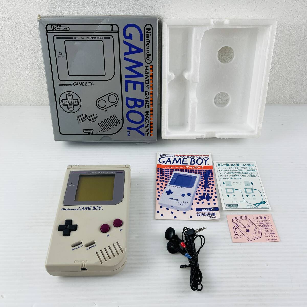 ●12【通電OK】任天堂 GAME BOY ゲームボーイ DMG-01 本体 初代 箱 説明書 イヤホン ニンテンドー Nintendo_画像1