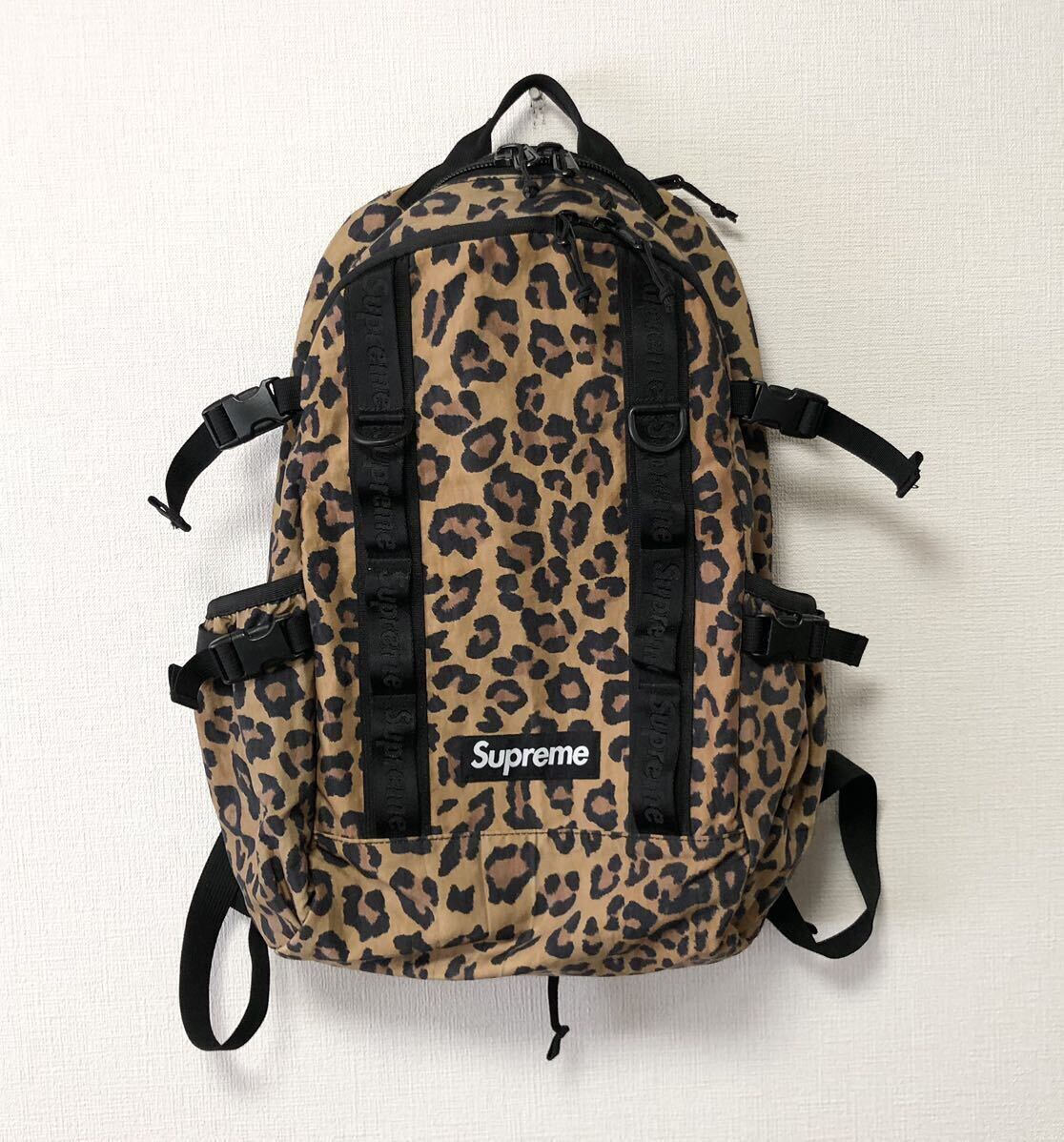 美品 20FW Supreme Backpack Leopard シュプリーム コーデュラ バックパック レオパード 豹柄 リュック バッグ 鞄 ビンテージ 90s stussy_画像1