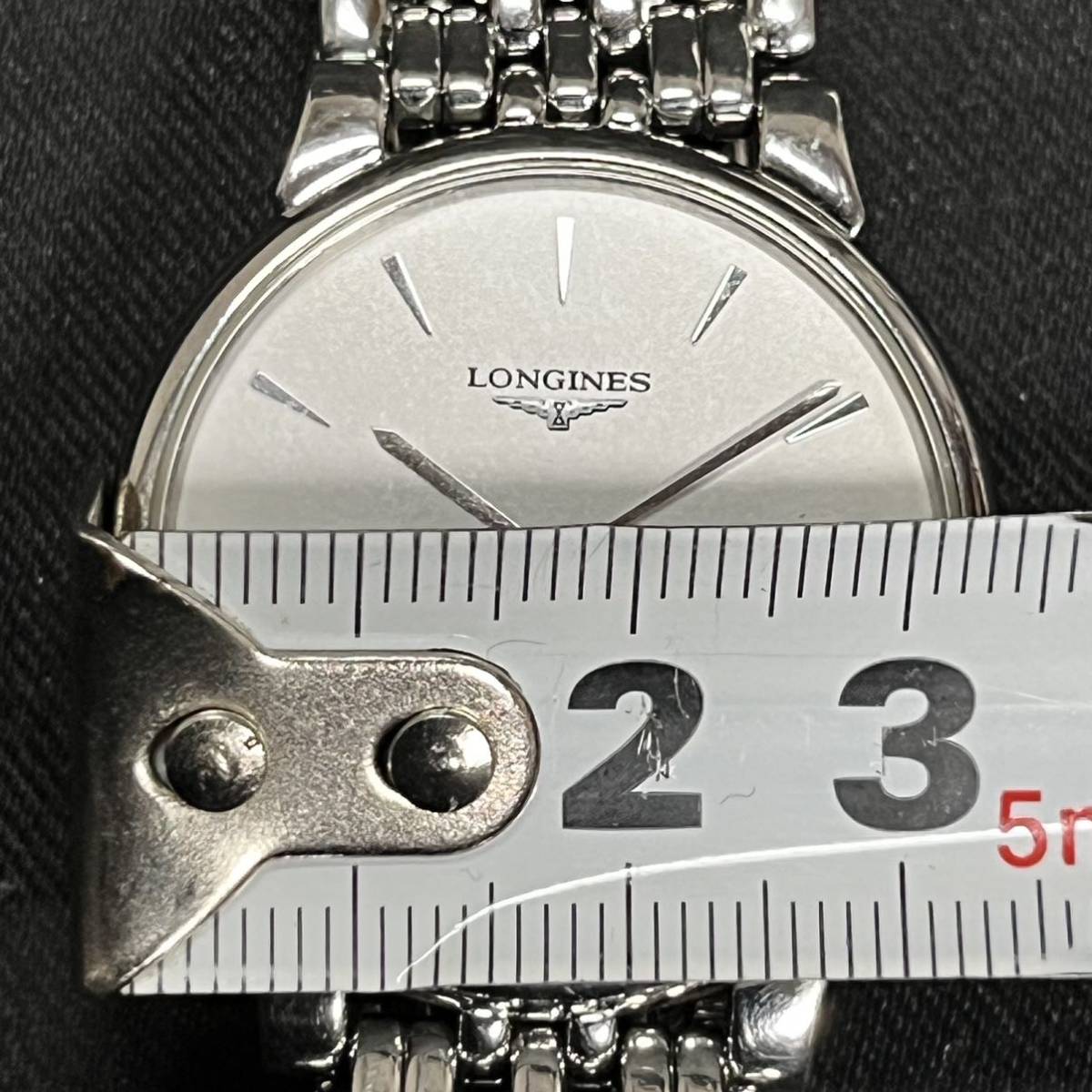 LONGINES ロンジン グランド クラシック メンズ腕時計 L5.632.4 クォーツ デイト ホワイト文字盤 動作未チェック_画像9