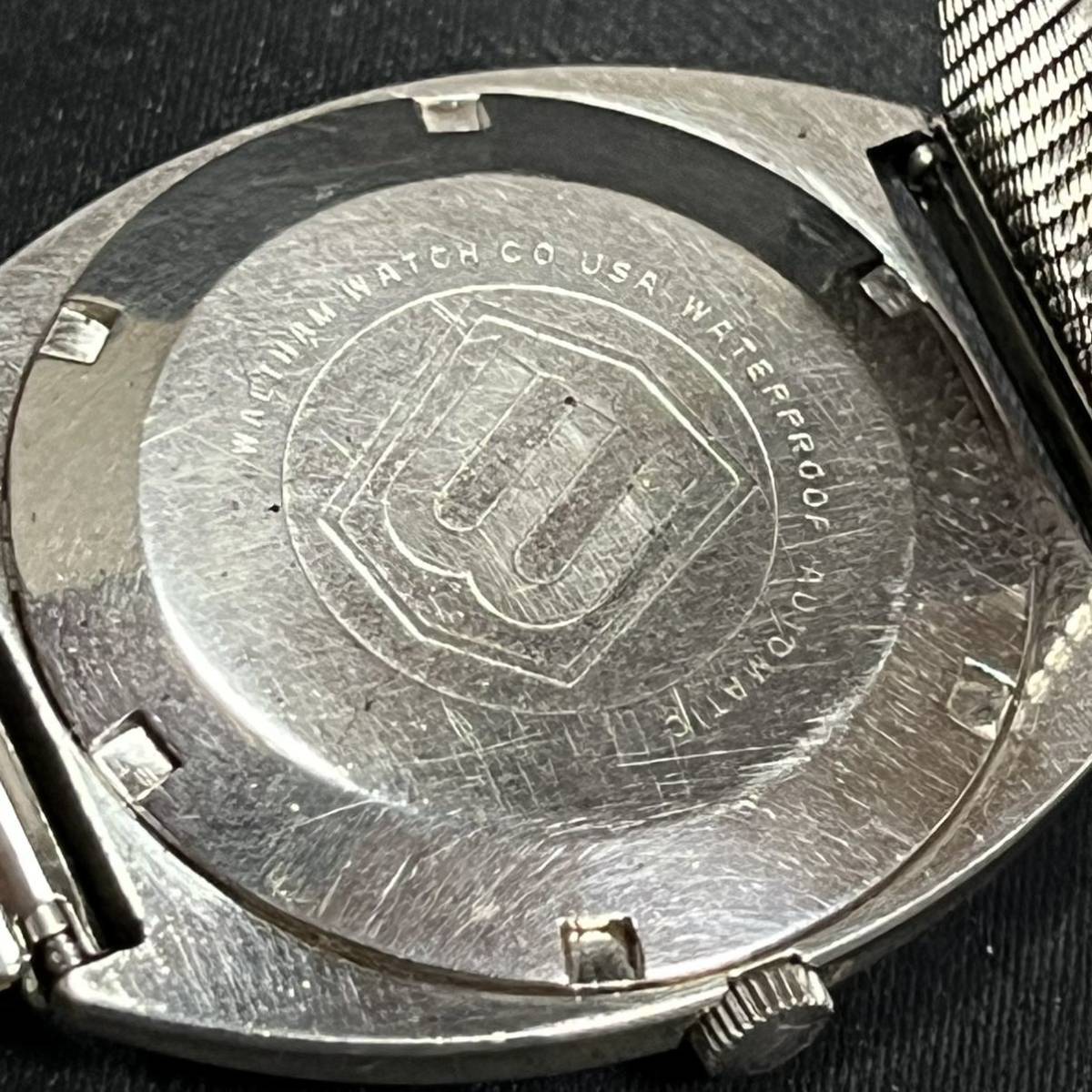 WALTHAM ウォルサム Newport ニューポート メンズ腕時計 自動巻き 25石 デイト シルバー文字盤 動作品 USA アンティーク _画像4