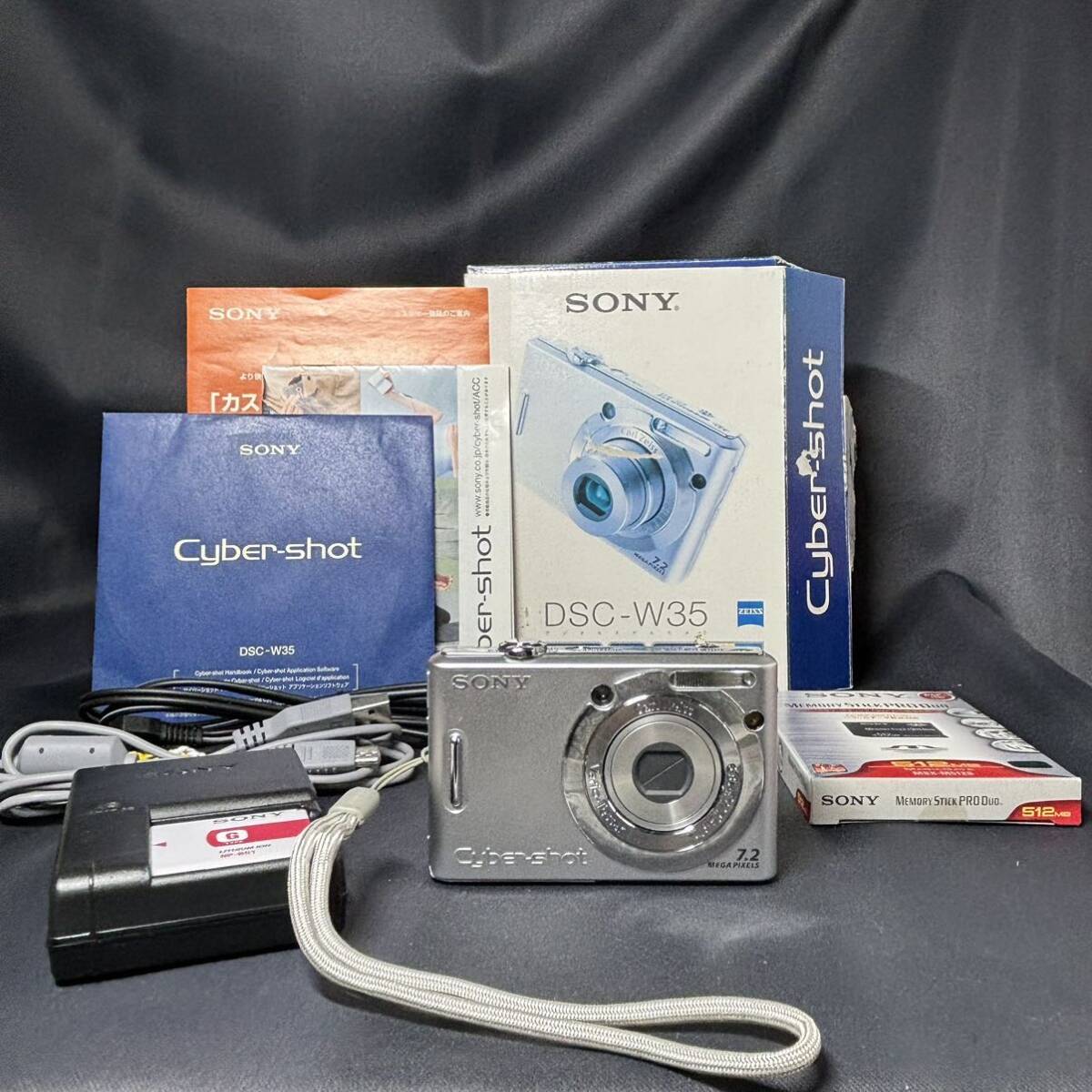 SONY ソニー Cybershot DSC-W35 デジタルカメラ カメラレンズ CarI Zeiss Vario-Tessar 2.8-5.2/6.3-18.9 動作確認済 _画像1