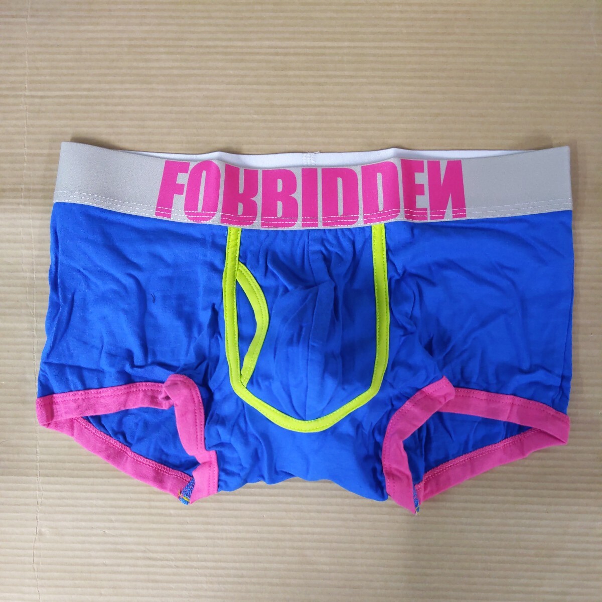 Mサイズ ローライズ ボクサーブリーフ FORBIDDEN メンズ 公式 正規品 ブルー ピンク コットン アウトレット 管番： 8991_画像1