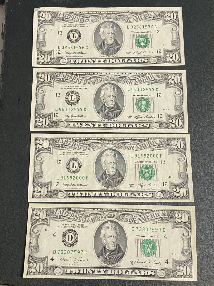 [外国紙幣]アメリカ/USA USドル/米ドル 20ドル/10ドル/5ドル紙幣 計150ドル分 古い紙幣 旧札[真贋不明]_画像7