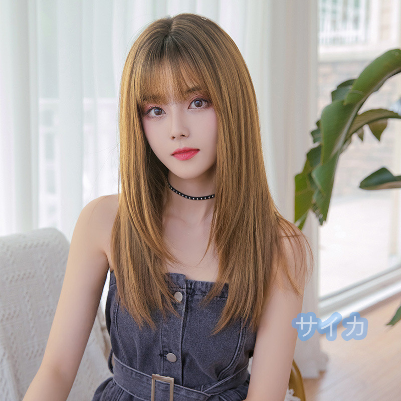 ウィッグ レディース フルウィッグ 女性 かつら つけ毛　ロングウィッグ ストレート 自然 高溫耐熱ヘアウィッグ ゆるふわ Ｆ91