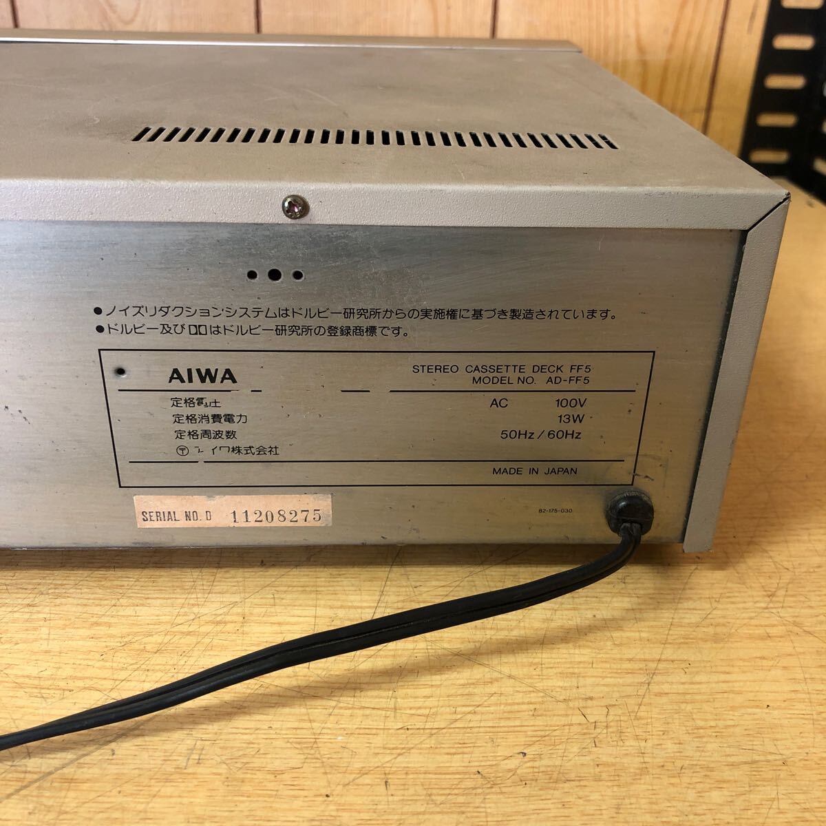 AIWA カセットデッキ AD-FF5 現状品_画像7