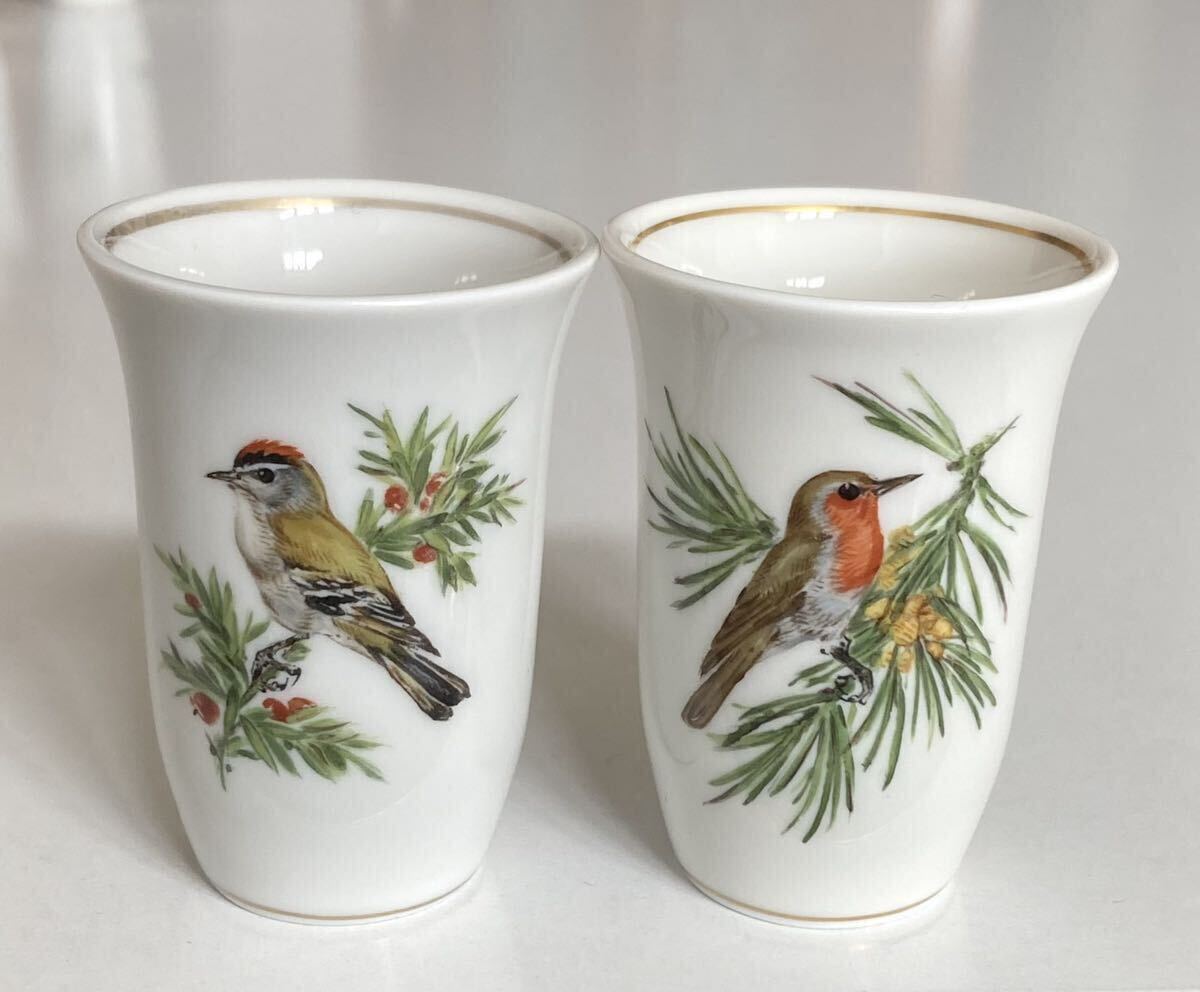 マイセン カップ6客 洋酒器 リキュールカップ 鳥と虫 おちょこ Meissen 生産数の少ないヴィンテージ希少シリーズ ハンドペイントの画像8