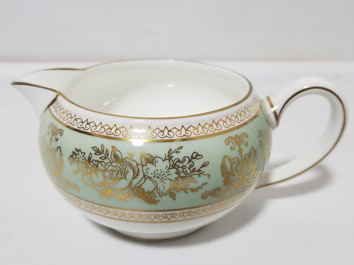 未使用保管品 WEDGWOOD コロンビア セージグリーン ティーポット シュガーポット クリーマー_画像6