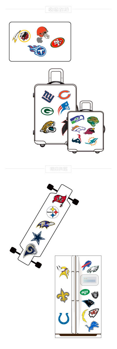 新品 NFL 全チーム ステッカー /53/ デカール シール エンブレム 防水シール 大量 転売_画像5