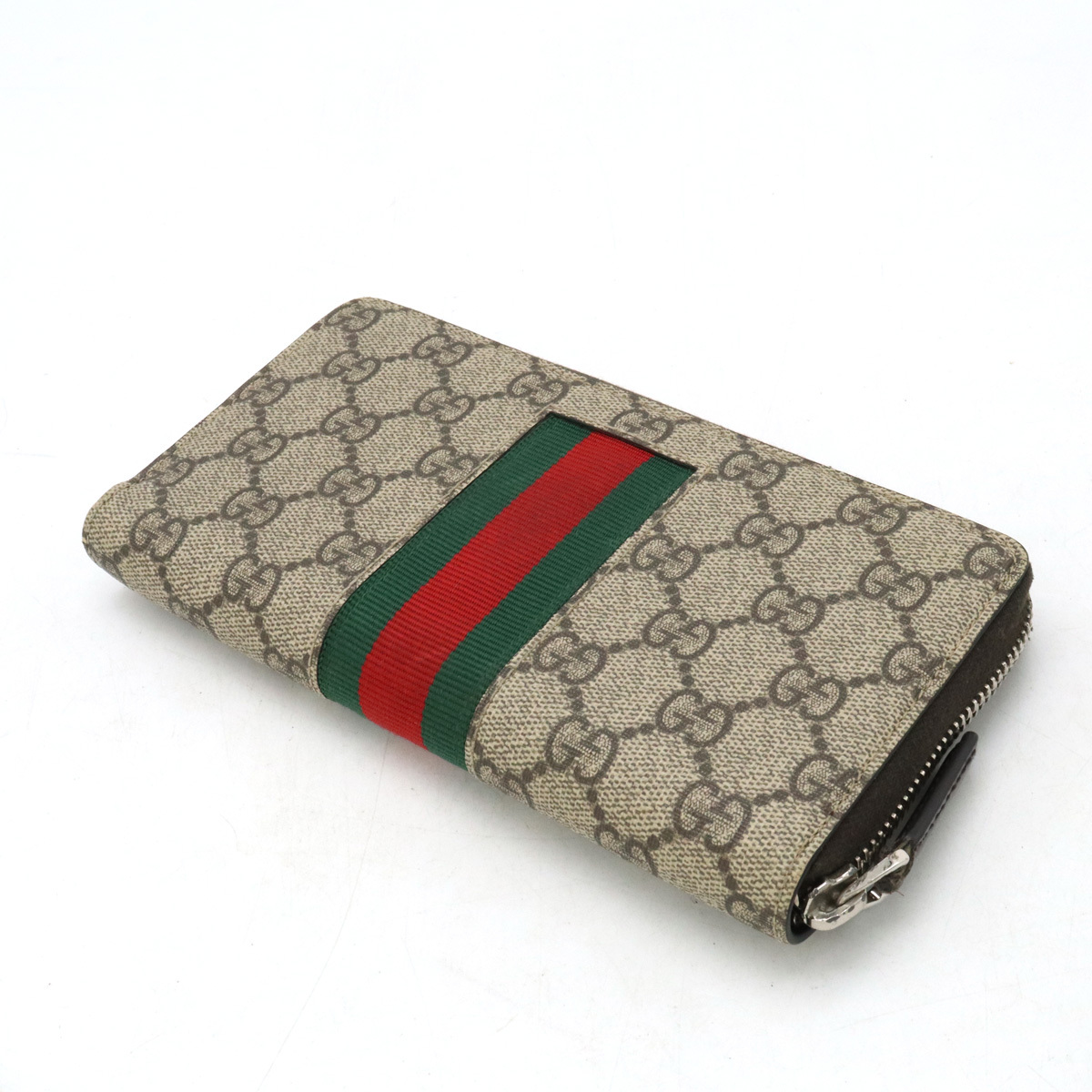 GUCCI グッチ ウェブ GGスプリーム ジップアラウンドウォレット ビー ハチ 蜂 ラウンドファスナー 長財布 PVC_画像2