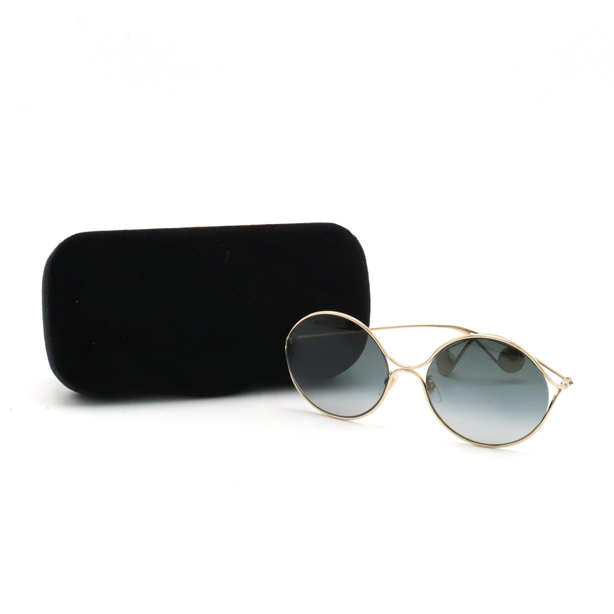 GUCCI Gucci GG pearl sunglasses I we around Shape Alessandro mike-re design smoked gradation 