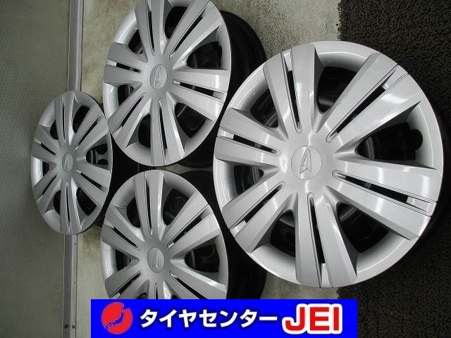 14インチ ダイハツ TOPY 4.5J 100 軽自動車 タント スチール カバー付 中古ホイール【4本セット】送料無料(SW14-4770）_画像1