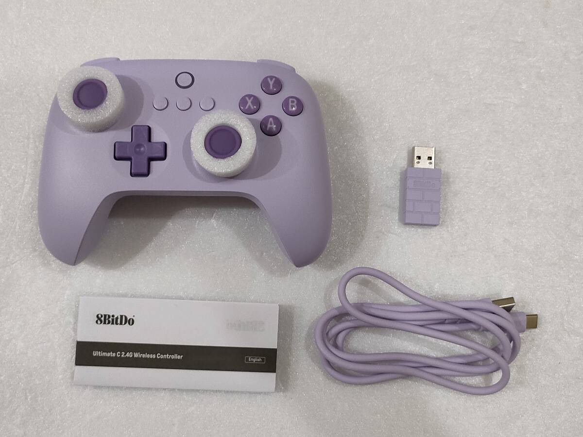 訳アリ品 8BitDo ultimate C 2.4G ワイヤレス コントローラー レシーバー付属 正規品 美品 パープル_画像3