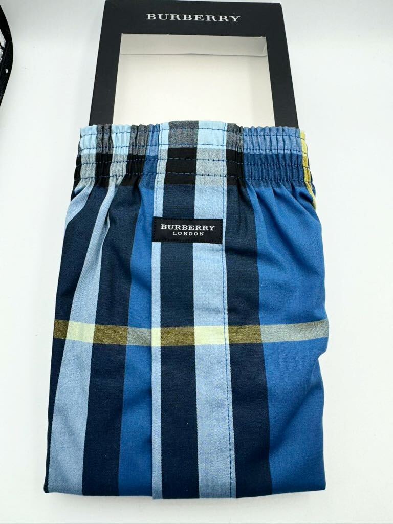 未使用品　バーバリー　ロンドン　トランクス　Lサイズ　ブルー チェック アンダーウェア パンツ 下着　ボクサーパンツ メンズ　