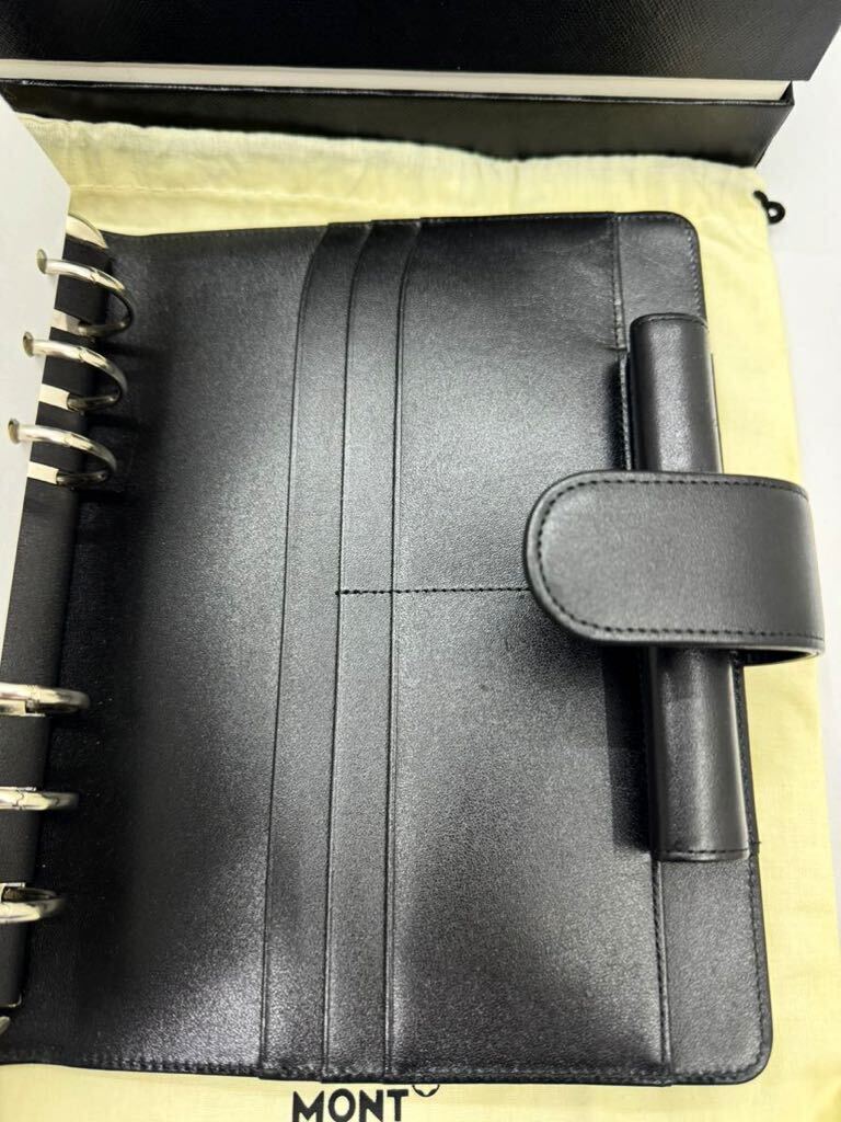 未使用品 モンブラン システム手帳 バイブルサイズ ブラック マイスターシュテュック 手帳カバー ボールペン ノートカバーの画像6