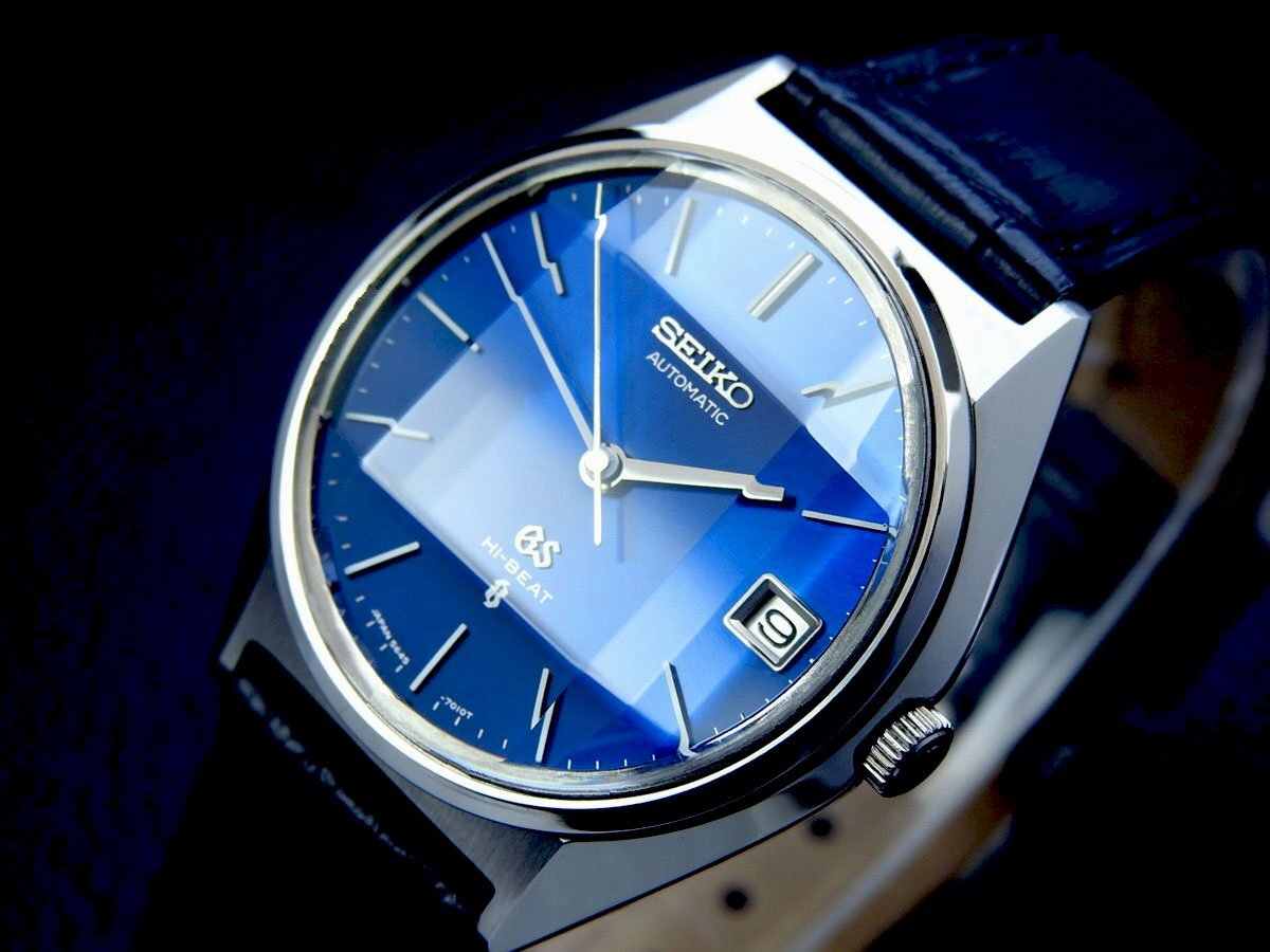 SEIKO グランドセイコー ハイビート 56GS 5646-7010 Steel Blue Dial Cut Glass メンズ 自動巻き(美品、OH済み ) / 35mm_画像3