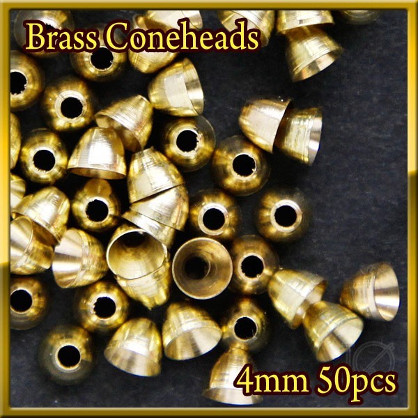 ★★ブラス ビーズ コーンヘッド形状 Gold 50個セット Brass Beads 4mm Coneheads★★_画像1